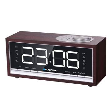 BLAUPUNKT CR60BT Bluetooth Radio Alarm Clock  brown wood