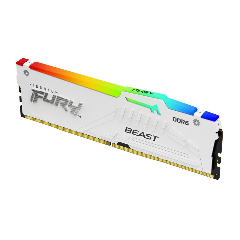 Kingston Technology FURY Beast 64GB 6000MT/s DDR5 CL36 DIMM (Kit of 2) White RGB EXPO Kingston Technology FURY Beast 64GB 6000MT/s DDR5 CL36 DIMM (Kit of 2) White RGB EXPO