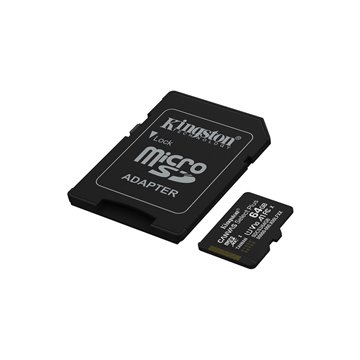 Kingston Technology 64GB microSDXC Canvas Select Plus Gen3 100MB/s A1 Card + Adapter