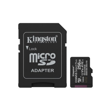 Kingston Technology 256GB microSDXC Canvas Select Plus Gen3 150MB/s A1 Card + Adapter