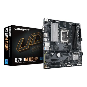 GIGABYTE B760M D3HP Motherboard - Intel Core 14th Gen CPUs  4+1+1 Phases VRM  up to 5600MHz DDR5  2xPCIe 4.0 M.2  GbE LAN  USB 3