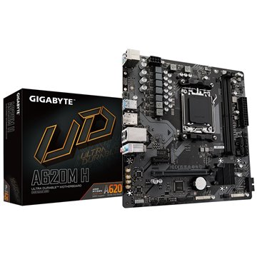 GIGABYTE A620M H Motherboard - Supports AMD Ryzen 8000 CPUs  5+2+2 Phases Digital VRM  up to 7200MHz DDR5 (OC)  1xPCIe 4.0 M.2  
