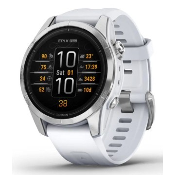 Garmin epix Pro (Gen 2) 3.05 cm (1.2 ) AMOLED 42 mm Digital 390 x 390 pixels Touchscreen Silver Wi-Fi GPS (satellite)