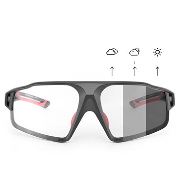 Rockbros SP216BK UV400 photochromic cycling glasses  black and red
