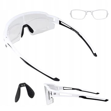 Photochromic cycling glasses with UV protection and corrective insert  Rockbros  white