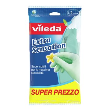 Vileda Extra Sensation Household gloves Green Cotton  Latex 1 pc(s)