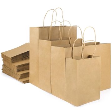 Paper bag with handle BSTech 260x170x310 mm 120 g/m2 25 pcs. Brown