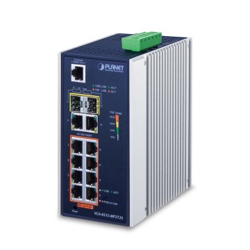 PLANET IGS-4215-8P2T2S network switch Managed L2/L4 Gigabit Ethernet (10/100/1000) Power over Ethernet (PoE) Blue  Silver