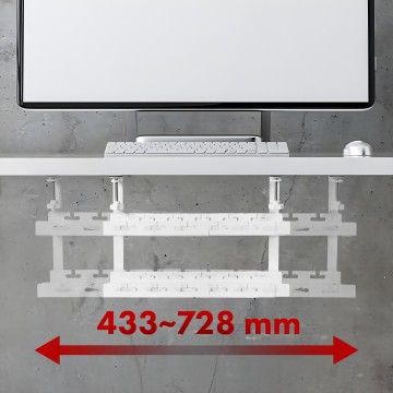 Maclean under-desk cable organizer  max. load 5kg  max. 728mm  2 levels  white  MC-102 W