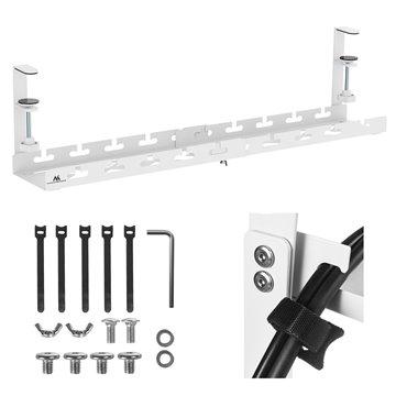 Maclean under-desk cable organizer  max. load 5kg  max. 728mm  white  MC-103 W