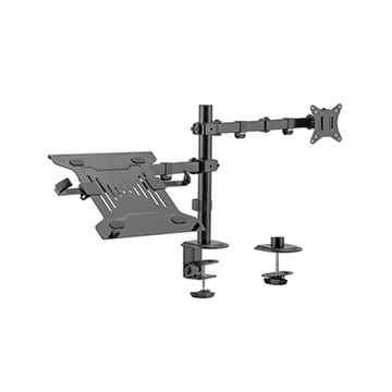 Gembird MA-DA-03 Adjustable desk mount with monitor arm and notebook tray (rotate  tilt  swivel)  17”-32”  up to 9 kg