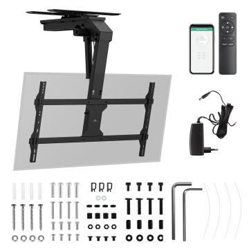 Maclean electric TV mount  ceiling mount  Tuya support  max. VESA 800x400  reg. in pos. +90°~-90°  for TV 43-86   max. 45kg  MC-