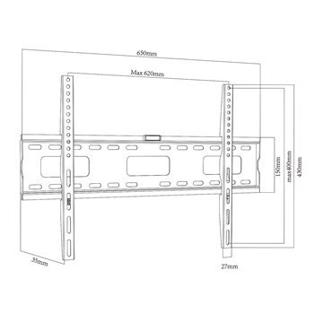 Maclean TV MC-419 Wall Mount Bracket 32 -100  VESA 600x400 45kg Tilting Universal Adjustable Spirit Level Accessories Flat Heavy