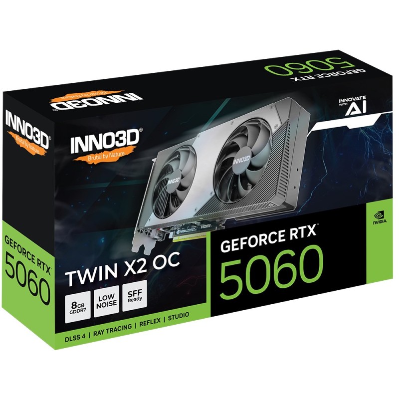 INNO3D GeForce RTX 5060 Twin X2 OC NVIDIA 8 GB GDDR7 INNO3D GeForce RTX 5060 Twin X2 OC NVIDIA 8 GB GDDR7