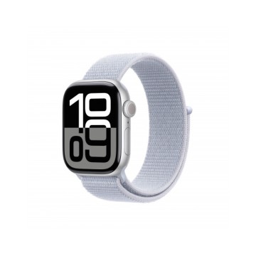 Apple Watch Series 10 GPS + Cellular 42mm Argento Cassa Alluminio con Cinturino Sport Loop Nuvola Blu