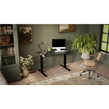 Desk with electric height adjustment MOON 121x67x72-120 black/san sebastian