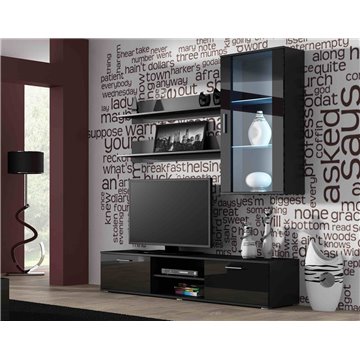 Cama hanging display cabinet SOHO black/black gloss