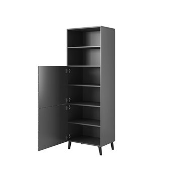 Cabinet ABETO 60x40x176 5 cm graphite/glossy graphite