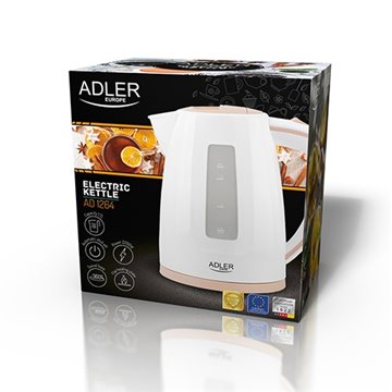 Adler AD 1264 electric kettle 1.7 L 2200 W Hazelnut  White