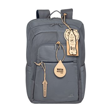 RIVACASE 7569 Laptop Backpack 17.3  Alpendorf ECO  grey  waterproof material  eco rPet  pockets for smartphone  documents  acces