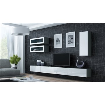 Cama Cabinet VIGO  90  glass 90/35/32 grey/white gloss