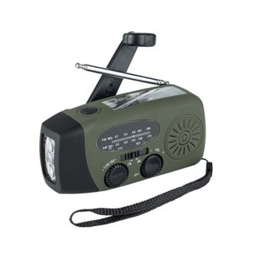 Fosco Emergency Emergency radio with light and power bank Green  Black