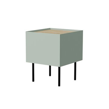Cama Bedside table  2 pcs. FELLINI 40x41x60 olive + oiled oak top
