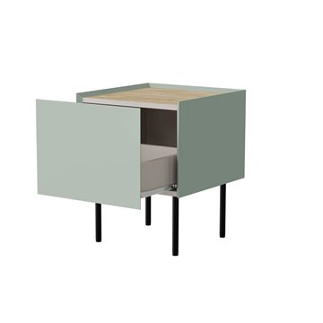 Cama Bedside table  2 pcs. FELLINI 40x41x60 olive + oiled oak top