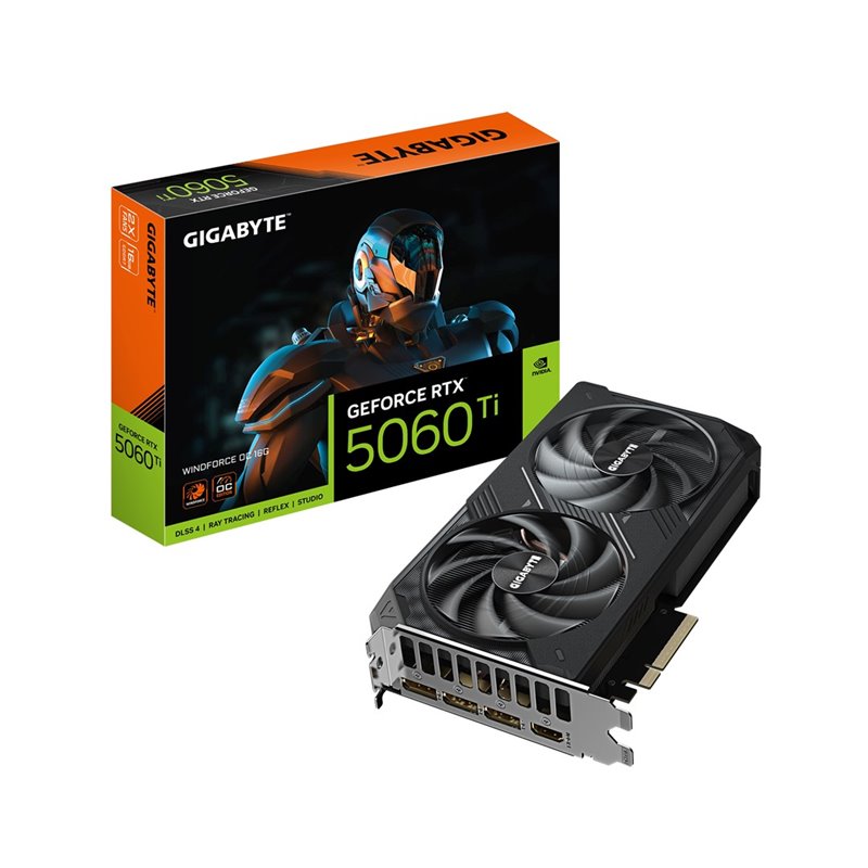 GIGABYTE GeForce RTX 5060 Ti WINDFORCE OC 16G Graphics Card - 16GB GDDR7  128bit  PCI-E 5.0  2587MHz Core Clock  3 x DisplayPort GIGABYTE GeForce RTX 5060 Ti WINDFORCE OC 16G Graphics Card - 16GB GDDR7  128bit  PCI-E 5.0  2587MHz Core Clock  3 x DisplayPort