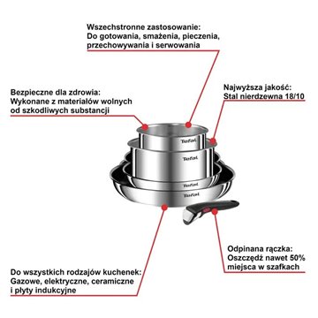 Zestaw garnków TEFAL Ingenio Emotion L897S574 5 ele