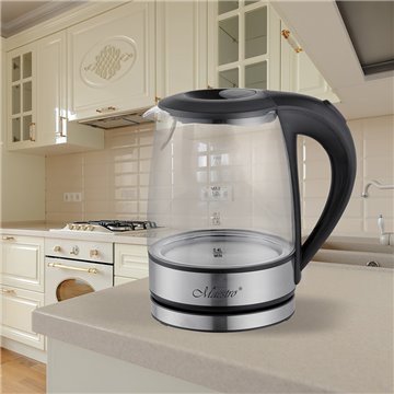 Feel-Maestro MR062 electric kettle 1.2 L Black  Transparent 1630 W