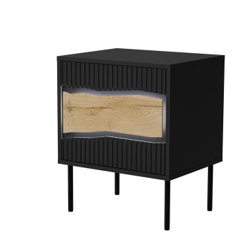 Cama INSERTO bedside cabinet  2 pcs  50x40x61.5 cm  black + LED