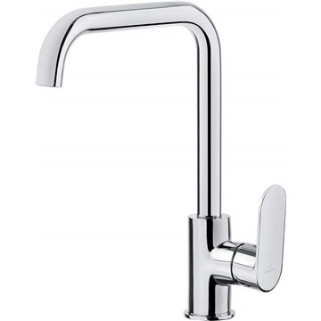 Kitchen faucet with rectangular spout