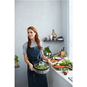 WMF Vitalis Aroma Steamer O 28 cm - 5 l - Stainless Steel - Round - Ceramic - Gas - Induction - Stainless Steel - Glass (1743016