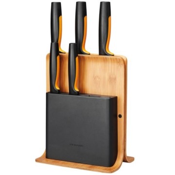 Fiskars 1057552 knife block Slot knife block Bamboo  Plastic  Stainless steel Wood