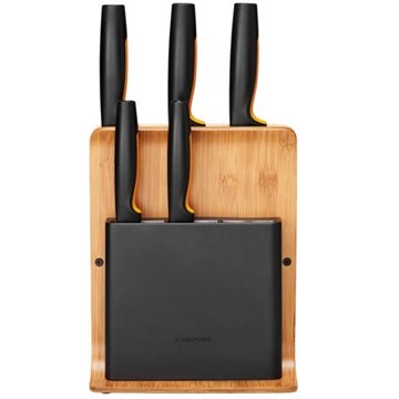 Fiskars 1057552 knife block Slot knife block Bamboo  Plastic  Stainless steel Wood