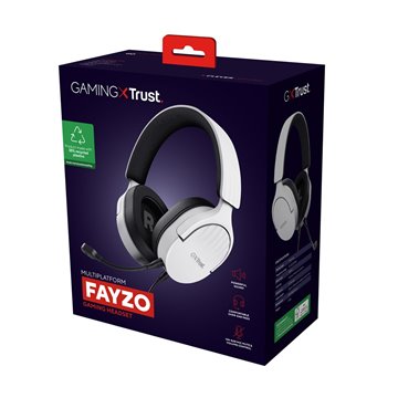 Trust GXT 489W FAYZO Headset Wired Head-band Gaming Black  White