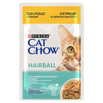 PURINA Cat Chow Hairball Control Chicken with green beans - wet cat food - 85g