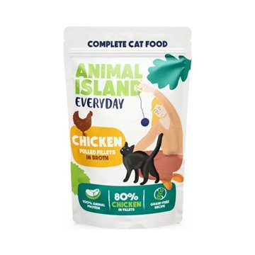 ANIMAL ISLAND Everyday Chicken fillets in broth - wet cat food - 12 x 85g