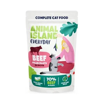 ANIMAL ISLAND Everyday Chicken and Beef fillets in broth - wet cat food - 4 x 85g