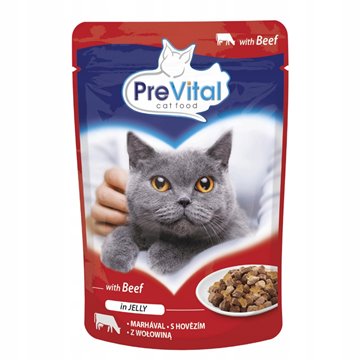 PREVITAL Beef in jelly - wet cat food - 100g