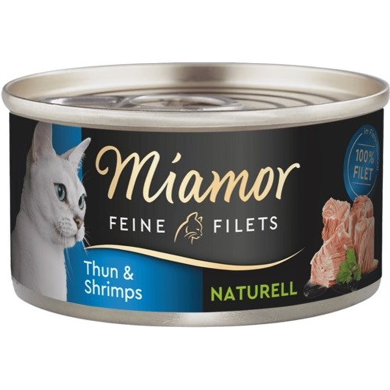MIAMOR Feine Filets Naturell Tuna with shrimps - wet cat food - 80g MIAMOR Feine Filets Naturell Tuna with shrimps - wet cat food - 80g