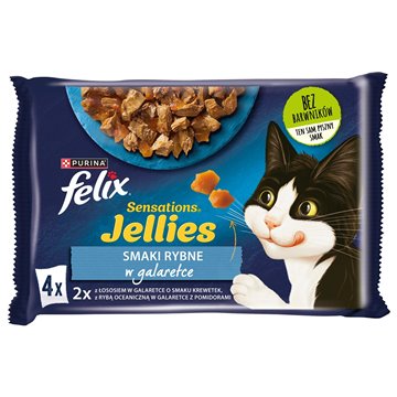 Felix Sensations Mix - salmon  shrimps  ocean fish with tomatoes - wet cat food - 4x85 g