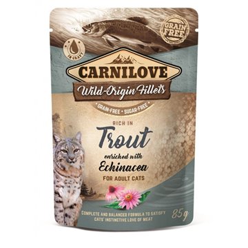 CARNILOVE CAT POUCH Wet cat food Trout  Echinacea 85 g