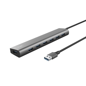 Trust Halyx - Type-A 5000 Mbit/s 7 Port USB 3.2 Gen1 Hub (silver)