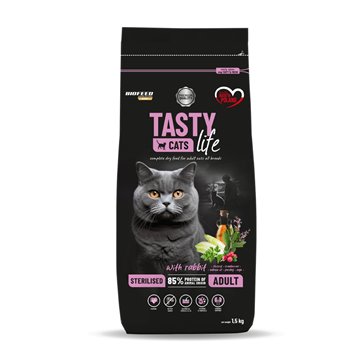 BIOFEED Tasty Cats Life Sterilised Rabbit - dry cat food - 1 5kg