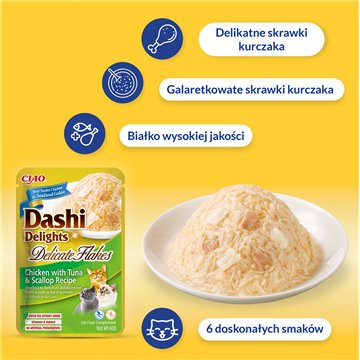 INABA CAT Dashi Delights Delicate Flakes Chicken with Tuna - cat treat - 40g