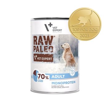 VET EXPERT Raw Paleo Adult Monoprotein Cod - wet dog food - 400 g