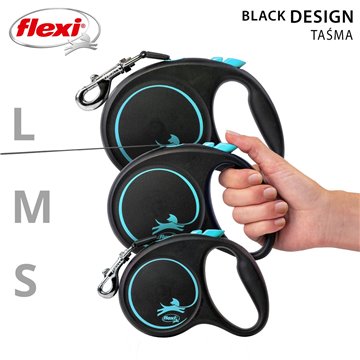 Flexi Automatic leash Black Design S 5 m  Blue