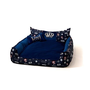 GO GIFT Dog and cat bed XL - navy blue - 100x80x18 cm